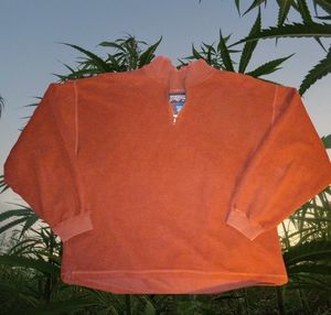 🌻sold 🌻 JanSport Brown Orange Fleece XXL Oversized Pullover Men's Sweater